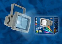 Прожектор светодиодный Uniel ULF-S01-10W/BLUE IP65 110—240В имеет корпус серого цвета со степенью защиты IP65 и мощность 10 вт. Цвет свечения: синий