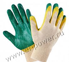 Перчатки хб обливные (зелёные)