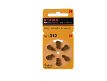 Батарейки Kodak ZA312-6BL [KZA312-6] MAX Hearing Aid