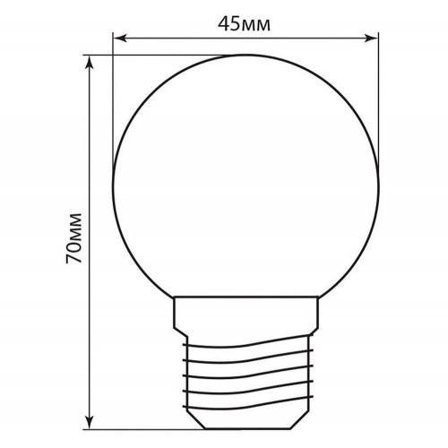 Лампа светодиодная, (1W) 230V E27 зеленый G45, LB-37 FERON фото 3