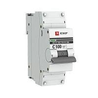 Автоматический выключатель 1P 100А (C) 10kA ВА 47-100 EKF PROxima mcb47100-1-100C-pro