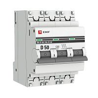 Автоматический выключатель 3P 50А (D) 4,5kA ВА 47-63 EKF PROxima mcb4763-3-50D-pro