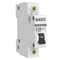 Автоматический выключатель 1P 25А (C) 4,5кА ВА 47-29  Basic mcb4729-1-25C