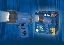 Фонарь Uniel S-SL016-BB Blue серии Стандарт ""Distance light - Plus"", прорезиненный корпус, 3W LED, упаковка - цветной короб, 4ХС н/к, цвет - синий