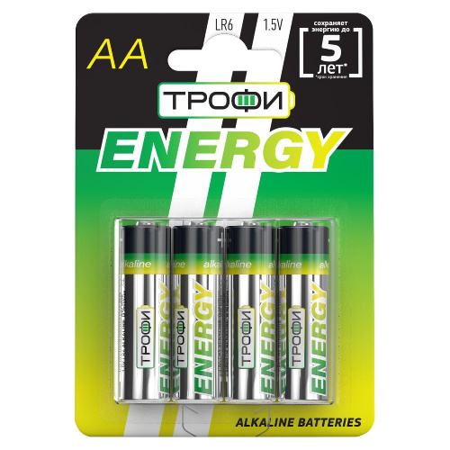 Батарейки Трофи LR6-4BL ENERGY Alkaline (40/720/17280)