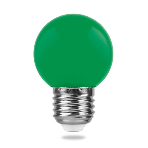 Лампа светодиодная, (1W) 230V E27 зеленый G45, LB-37 FERON фото 2