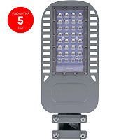 Уличный светодиодный светильник 30W 5000K  AC230V/ 50Hz цвет серый (IP65), SP3050 FERON